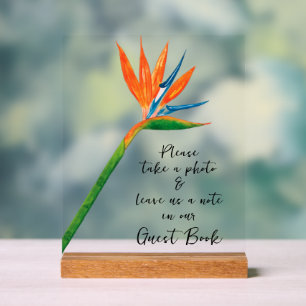Gastenboek Bird of Paradise Acryl Bord