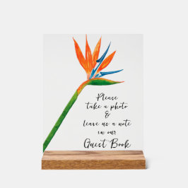 Gastenboek Bird of Paradise Acryl Bord