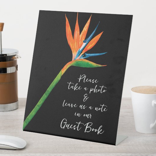 Gastenboek Bird of Paradise Reclamebord Met Voetstuk (Insitu)
