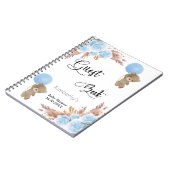 Gastenboek blauw jongetje pampas gras teddy baby s notitieboek (Linkerzijde)