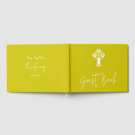 Gastenboek Bloemkruis Doop Geel