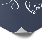 Gastenboek Bord eenvoudig Navy Poster (Hoek)