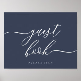 Gastenboek Bord eenvoudig Navy Poster