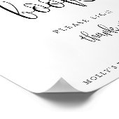 Gastenboek Bord, Minimalistische Calligrafie Poste Poster (Hoek)