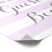 Gastenboek Bord Paarse Strepen Zilver Confetti Poster (Hoek)