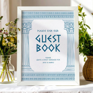 Gastenboek bord voor Grieks toga feest Poster
