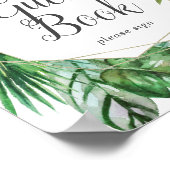 Gastenboek Bord Wilde Tropische Palm Teken Poster (Hoek)