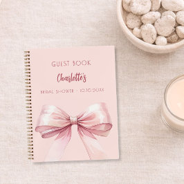 Gastenboek Bridal Shower roze lint Notitieboek