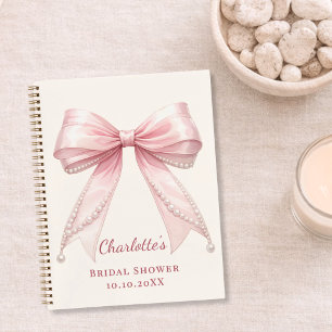 Gastenboek Bridal Shower roze strik ivoorkleurige  Notitieboek