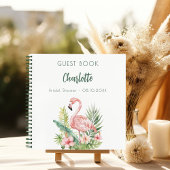 Gastenboek bruidsdouche roze flamingo notitieboek