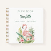 Gastenboek bruidsdouche roze flamingo notitieboek (Voorkant)