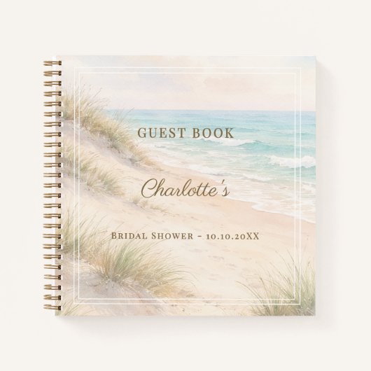 Gastenboek Bruidsdouche strand kust Notitieboek (Voorkant)
