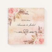 Gastenboek bruiloft blozen pampas gras notitieboek (Voorkant)