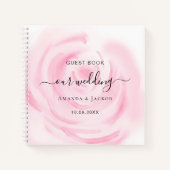 Gastenboek bruiloft blush roze rozenbloem notitieboek (Voorkant)