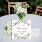 Gastenboek bruiloft lavendel roze groen notitieboek