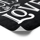 gastenboek bruiloft typografie bloem poster (Hoek)