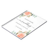 Gastenboek bruiloft wit rose goud blush bloemen notitieboek (Linkerzijde)