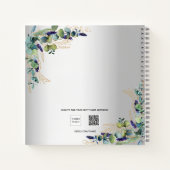 Gastenboek bruiloft zilveren eucalyptus mr mrs notitieboek (Achterkant)