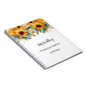 Gastenboek bruiloft zonnebloemen waterverf herfst notitieboek (Rechterzijde)