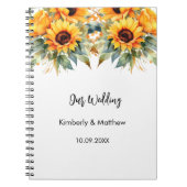 Gastenboek bruiloft zonnebloemen waterverf herfst notitieboek (Voorkant)