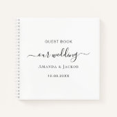 Gastenboek bruiloft zwart wit elegant notitieboek (Voorkant)
