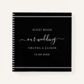 Gastenboek bruiloft zwart wit elegant notitieboek (Voorkant)