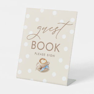Gastenboek Coffee Boy Baby Shower Tafelbord Reclamebord Met Voetstuk