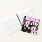 Gastenboek Daisy Paarse roze bloembloem Notitieboek (Binnen)