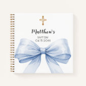 Gastenboek Doop blauwe strik jongen Notitieboek (Voorkant)