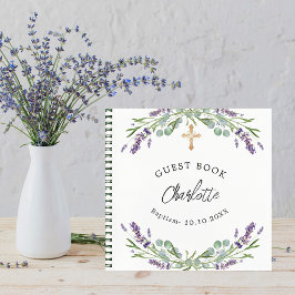 Gastenboek Doop lavendel paars eucalyptus Notitieboek