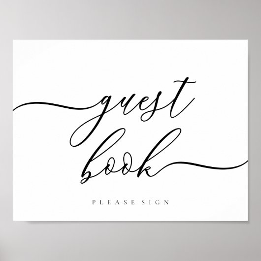 Gastenboek Eenvoudige Handtekening Schoon Poster (Voorkant)