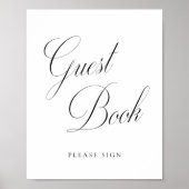 Gastenboek  Elegance Script Bruiloft Poster (Voorkant)