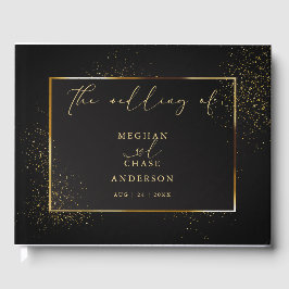 GASTENBOEK | Elegant Black en Gold Glitter
