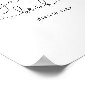 Gastenboek Elegant Eenvoudig Calligrafie Bord Poster (Hoek)