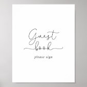 Gastenboek Elegant Eenvoudig Calligrafie Bord Poster (Voorkant)