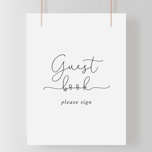 Gastenboek Elegant Eenvoudig Calligrafie Bord Poster
