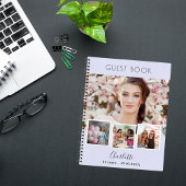 Gastenboek geboorte lavendel foto collage notitieboek