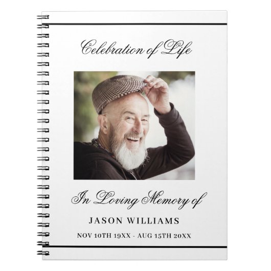 Gastenboek gedenkteken begrafenis eenvoudige foto notitieboek (Voorkant)