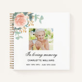 Gastenboek gedenkteken begrafenis roos gouden bloe notitieboek (Voorkant)