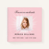 Gastenboek gedenkteken begrafenis roze meisje foto notitieboek (Voorkant)