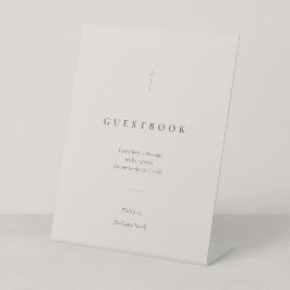 Gastenboek 'Grace Blush Minimal Christian Cross' Reclamebord Met Voetstuk