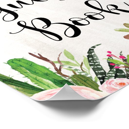 Gastenboek handtekening Baby Shower Bruiloft Poster (Hoek)