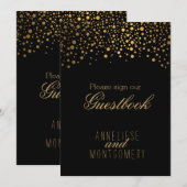 Gastenboek Handtekening - Stijlvol Gouden Confetti Kaart (Voorkant / Achterkant)