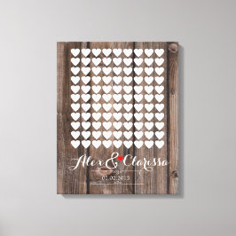 gastenboek hart ondertekening bruiloft gastenboek canvas afdruk