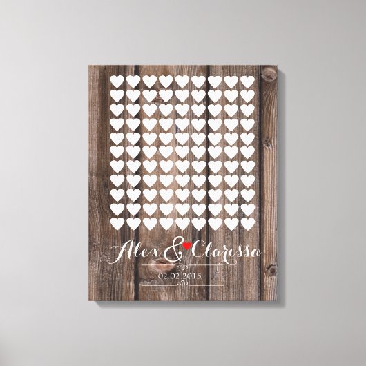 gastenboek hart ondertekening bruiloft gastenboek canvas afdruk (Voorkant)