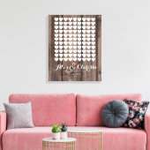 gastenboek hart ondertekening bruiloft gastenboek canvas afdruk (Insitu (Woonkamer))