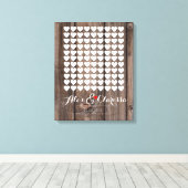 gastenboek hart ondertekening bruiloft gastenboek canvas afdruk (Insitu (Houten vloer))