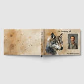 Gastenboek Herdenking Aquarel Wolf Dier (Volledig)