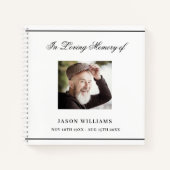 Gastenboek herdenkingsmonument begrafenisfoto wit  notitieboek (Voorkant)