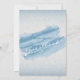 Gastenboek Huwelijk Bord - Modern Blauw Aquarel